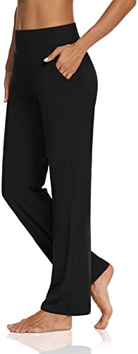 Photo 1 of LARGE, DIBAOLONG Womens Yoga Sweatpants Bootcut Comfy Loose Lounge Pajama Bootleg Pants Workout Joggers Pants with Pockets.
