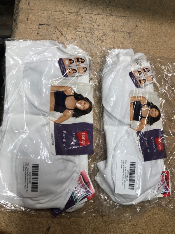 Photo 1 of 2 PACK OF Hanes Ultimate Women's Bandini Multi-Way Foam Cup Wirefree Bra DHHU12 X-SMALL.
