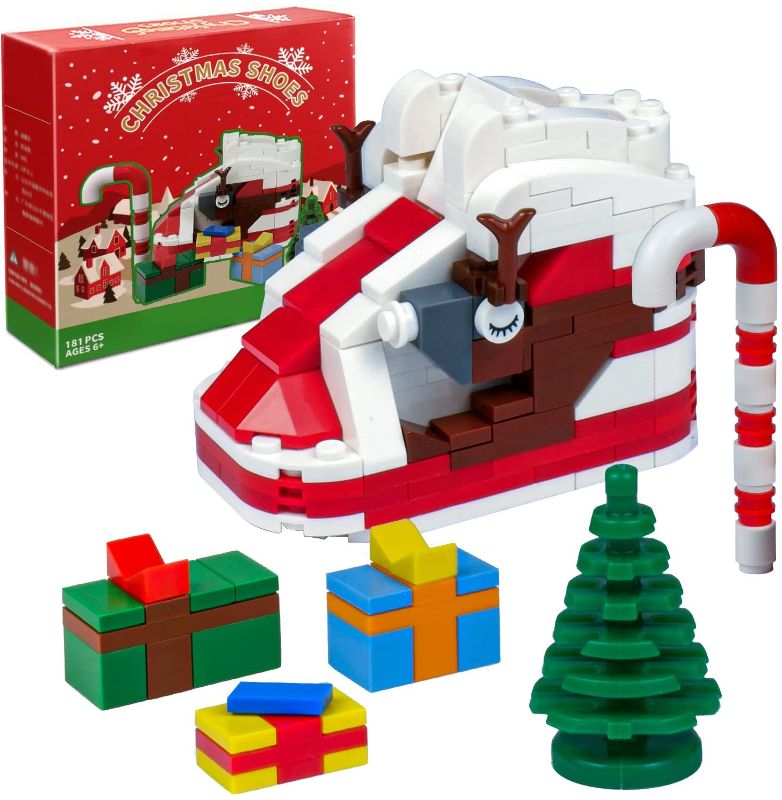 Photo 1 of Fourthsky Christmas Building Sets 181PCS Stacking Blocks Kit, Tree/Shoes/Santa Claus,Christmas Decoration Gift Toy for 6 Year Old Girls Boys Educational Construction Block Red and White ci050
