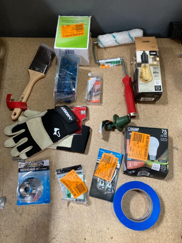 Photo 1 of **NON REFUNDABLE** BUNDLE OF MISC HOME DEPOT ITEMS; ASSORTMENT OF HOME IMPROVEMENT GOODS, GARDENING SUPPLIES, ELECTRIC, TOOLS  AND PLUMBING BUNDLE 