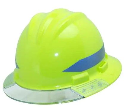 Photo 1 of Bullard
Hi-Vis Full Brim Above View Hard Hat with Clear Brim Visor 4-Point Ratchet Suspension System and Cotton Brow Pad
