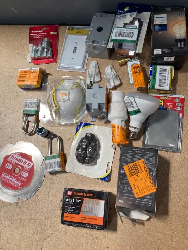 Photo 1 of **NON REFUNDABLE** BUNDLE OF MISC HOME DEPOT ITEMS ASSORTMENT OF HOME IMPROVEMENT GOODS, ELECTRIC, TOOLS  AND PLUMBING BUNDLE 