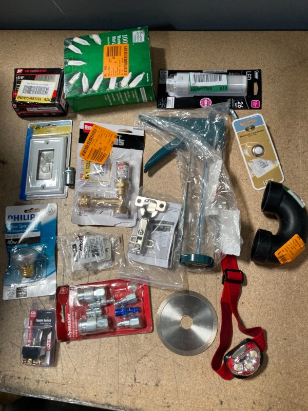 Photo 1 of **NON REFUNDABLE** BUNDLE OF MISC HOME DEPOT ITEMS; ASSORTMENT OF HOME IMPROVEMENT GOODS, GARDENING SUPPLIES, ELECTRIC, TOOLS  AND PLUMBING BUNDLE 