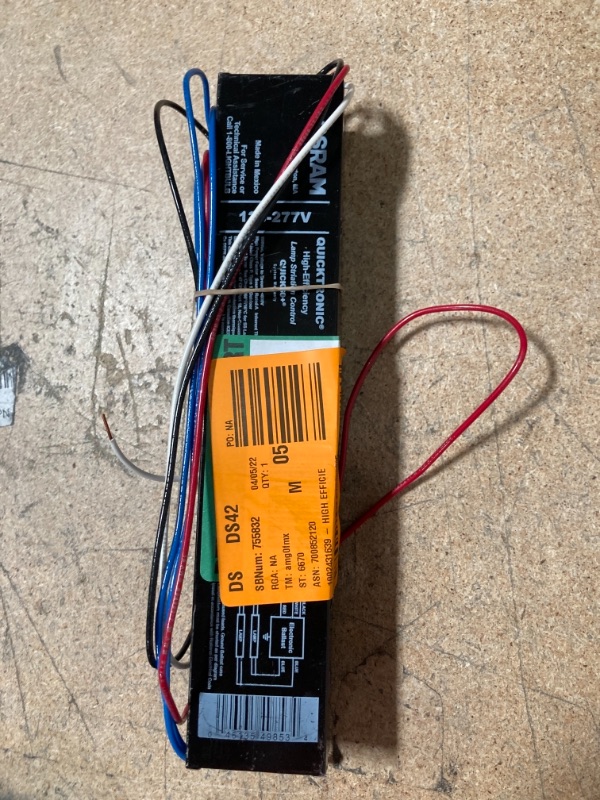 Photo 2 of Sylvania High Efficiency Instant Start Electronic Ballast for Two 32-Watt T8 lamps