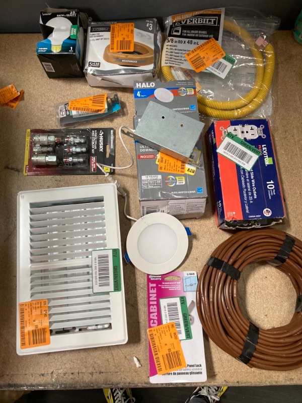 Photo 1 of **NON REFUNDABLE** BUNDLE OF MISC HOME DEPOT ITEMS; ASSORTMENT OF HOME IMPROVEMENT GOODS, GARDENING SUPPLIES, ELECTRIC, TOOLS  AND PLUMBING BUNDLE 