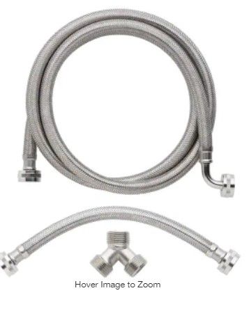 Photo 1 of *Sold for Parts**
Everbilt
3/4 in. FIP x 3/4 in. FIP x 72 in. Braided Stainless Steam Dryer Installation Kit