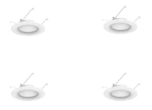 Photo 1 of EcoSmart
6 in. White Integrated LED Recessed Trim (4-Pack), 5000K Daylight