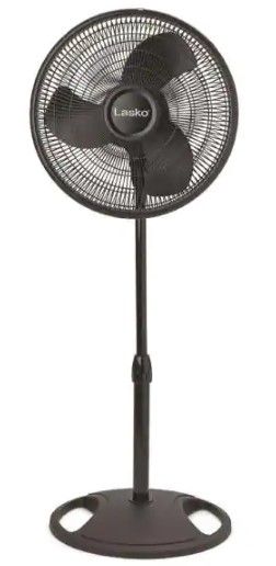 Photo 1 of Lasko
Adjustable-Height 16 in. 3 Speed Black Oscillating Pedestal Fan