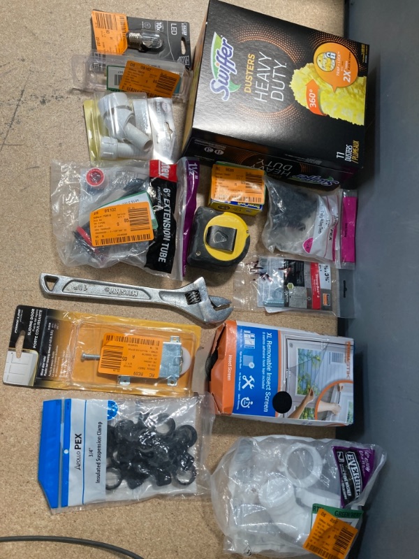 Photo 1 of **NON REFUNDABLE** BUNDLE OF MISC HOME DEPOT ITEMS; ASSORTMENT OF HOME IMPROVEMENT GOODS, GARDENING SUPPLIES, ELECTRIC, TOOLS  AND PLUMBING BUNDLE 