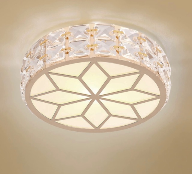 Photo 1 of LamQee Modern Crystal Flush Mount Ceiling Light LED Ceiling Light 6.3" Crystal Close to Ceiling Light Fixture for Kitchen Island Dining Room Bedroom Hallway, 3000K-6000K