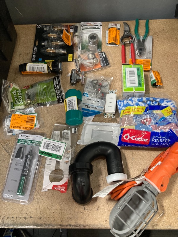 Photo 1 of **NON REFUNDABLE** BUNDLE OF MISC HOME DEPOT ASSORTMENTS, HOME IMPROVEMENT GOODS, ELECTRICAL, TOOLS  AND PLUMBING ITEMS 
