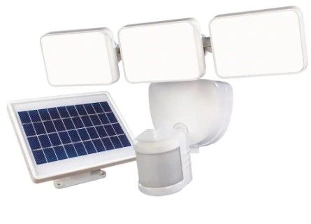 Photo 1 of Defiant
180° 3-Head White Solar Powered Motion Outdoor Integrated LED Flood Light