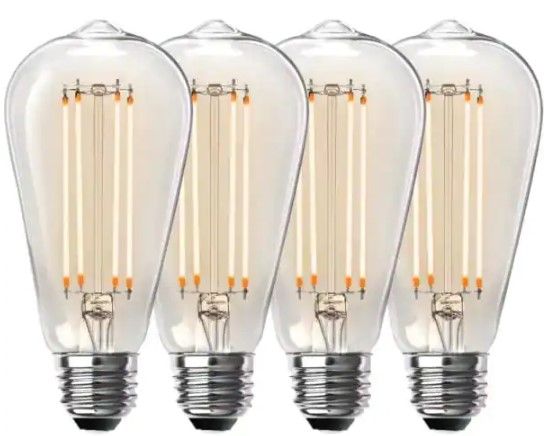 Photo 1 of Feit Electric
100-Watt Equivalent ST19 Dimmable Straight Filament Clear Glass Vintage Edison LED Light Bulb, Warm White (4-Pack)