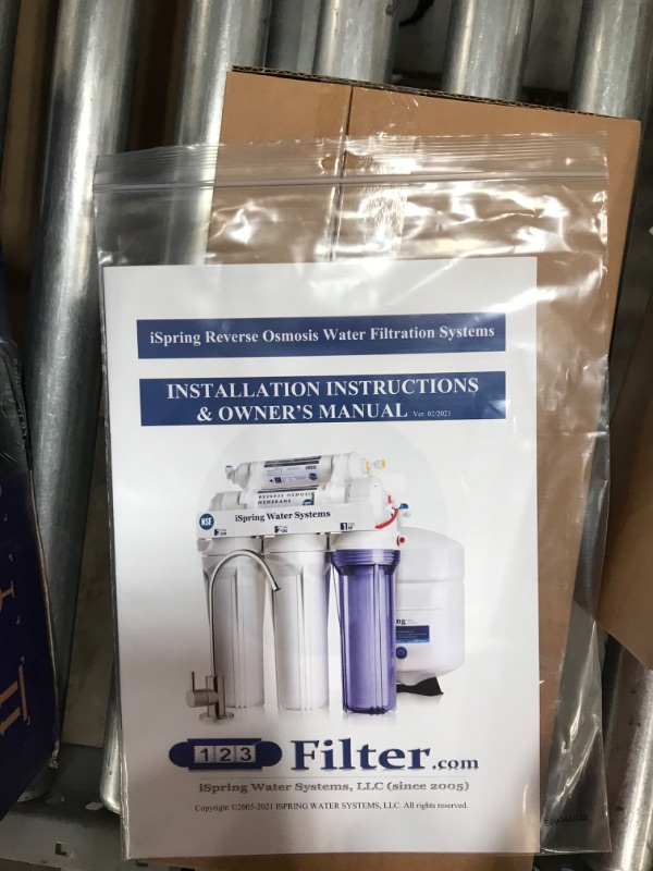 Photo 3 of iSpring RCC7, NSF Certified, High Capacity Under Sink 5-Stage Reverse Osmosis Drinking Filtration System, 75 GPD, Brushed Nickel Faucet
