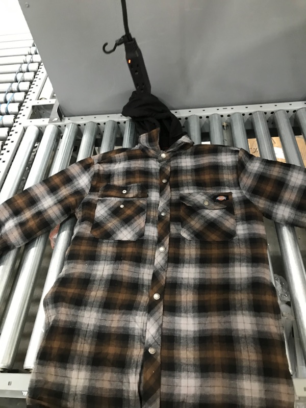 Photo 1 of Dickies Men's Relaxed Fleece Hooded Flannel Shirt Jacket
