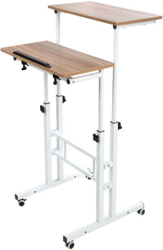 Photo 1 of SIDUCAL Mobile Stand Up Desk, Adjustable Laptop Desk with Wheels Home