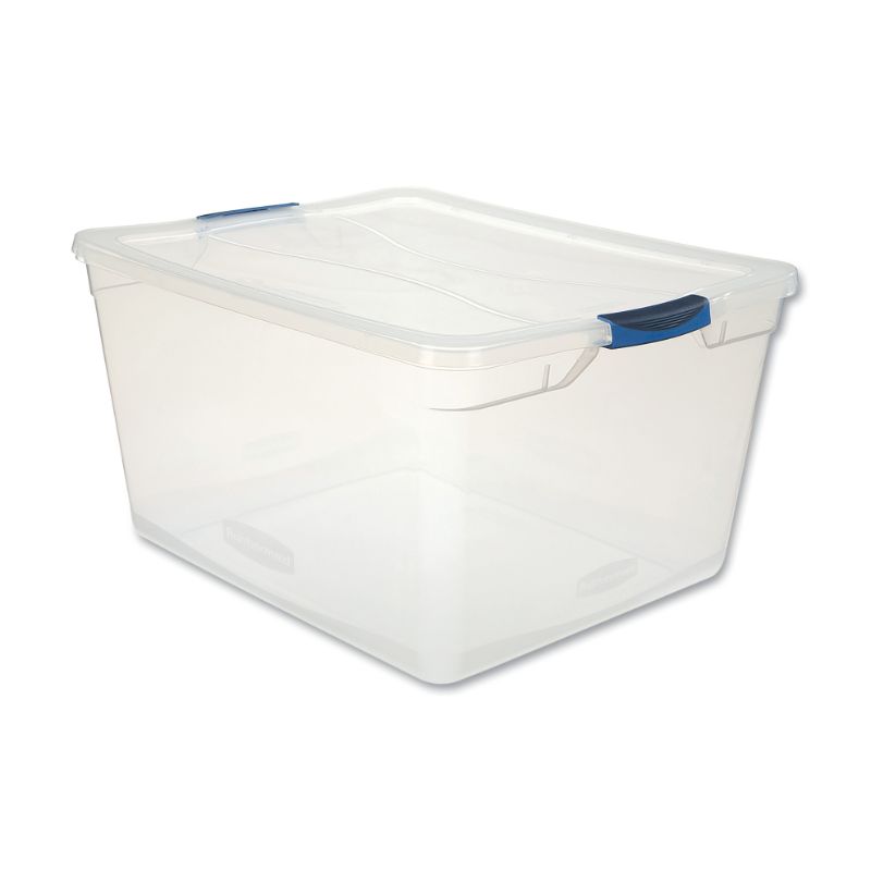 Photo 1 of Basic Latch-Lid Container, 71 Qt, 18.63" X 23.5" X 12.25", Clear    4CT