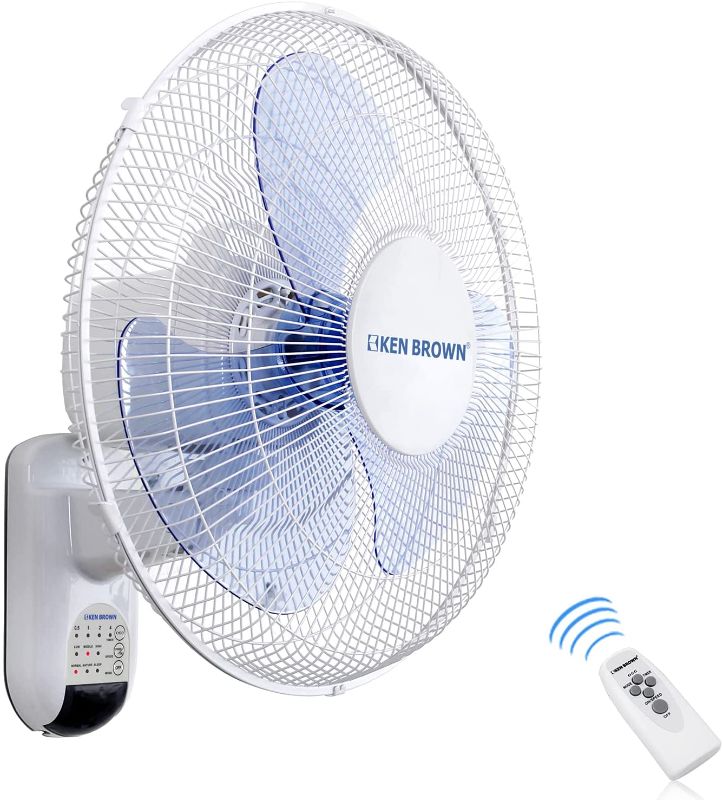 Photo 1 of KEN BROWN 16 Inch Wall Mount Oscillating Fan With Remote,3