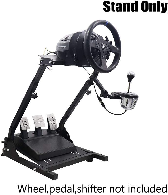 Photo 1 of Racing Wheel Stand, Height Adjustable & Foldable Steering Wheal Stand Compatible with Logitech G25,G27,G29,G920 Gaming Cockpit
-Missing components//hardware 
