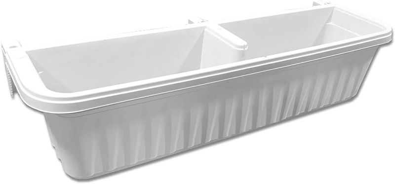 Photo 1 of 32" Adjustable Railing Planter, White