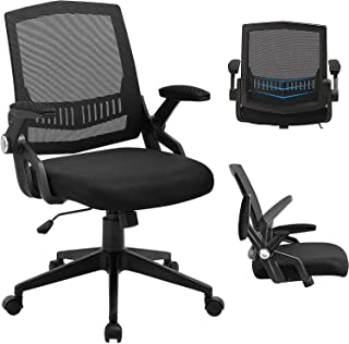 Photo 1 of ***PREVIOUSLY OPENED*** MISSING HARDWARE*** Office Chair, Ergonomic Office Desk Chair, Mesh Task Computer Chair with 90° Flip-up Arms, Lumbar Support and Height Adjustable & Thick Cushion, Black
