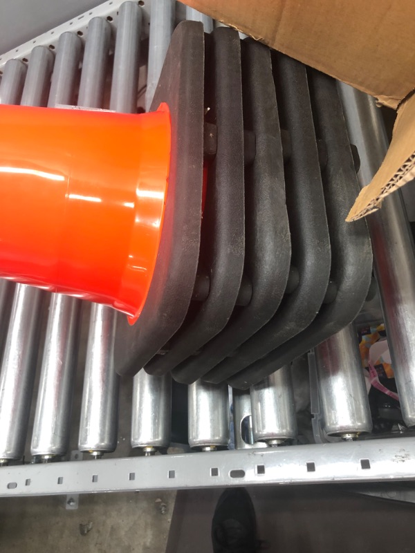 Photo 3 of (5 Cones) BESEA 18" Orange PVC Safety Traffic Cone Black Base Construction Road Parking Cones with 6" Reflective Collars
