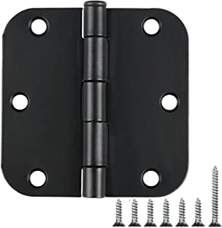 Photo 1 of 18 Pack Matte Black Door Hinges 3.5 x 3.5 Inch Interior 3 1/2 Inch Door Hinges for Doors Rounded 5/8" Radius Corners Flat Iron Hinge 3 ½"x 3 ½" Door Hardware Controls
