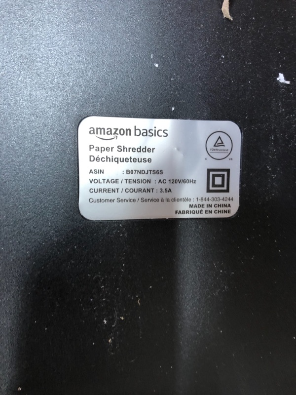 Photo 4 of Amazon Basics 8-Sheet Cross-Cut Paper and Credit Card Home Office Shredder, Quiet Working with 4.1-Gallon Bin, Black
