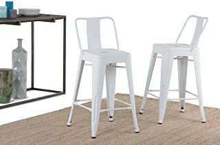 Photo 1 of ***PARTS ONLY*** Rayne 24 in. White Industrial Metal Counter Height Stool (Set of 2)