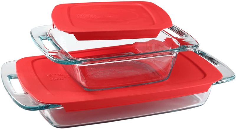 Photo 1 of 
Pyrex Easy Grab Glass Food Bakeware and Storage Containers (4-Piece Set, BPA Free Lids)