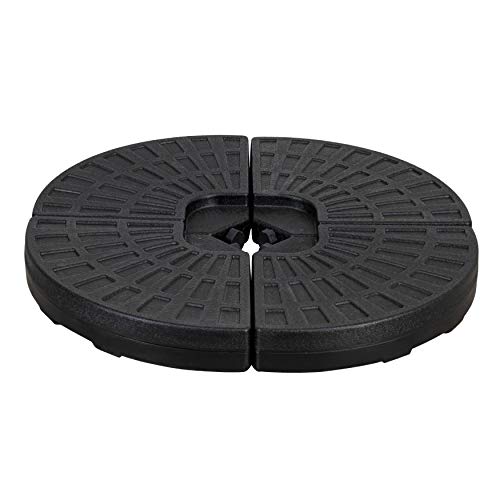 Photo 1 of Amazon Basics HDPE Round Fan-Shaped Hanging Umbrella Base for Patio – Black