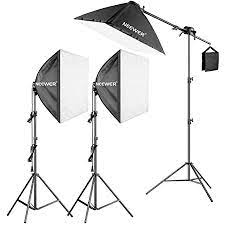 Photo 1 of Neewer Photography Studio 600W Softbox Lighting Kit - 3 Packs 24x24 inches Softbox with 45W Fluorescent Light