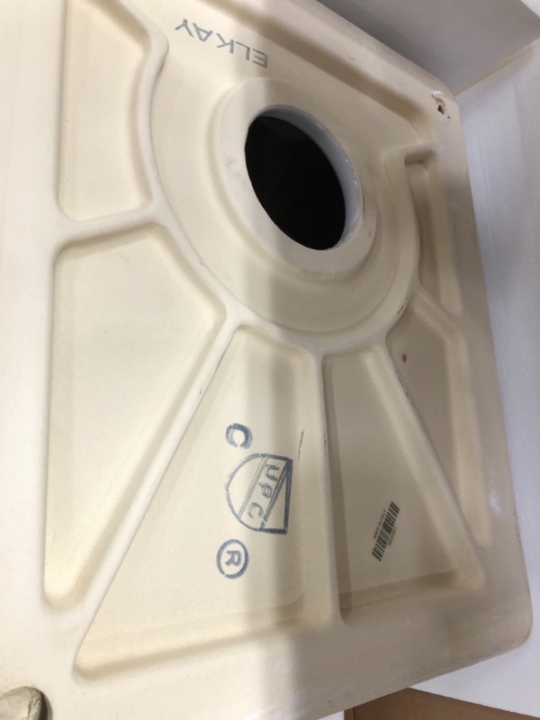 Photo 1 of 3 HOLE SQUARE DEEP SINK ENAMEL  3 BOTTOM HOLES