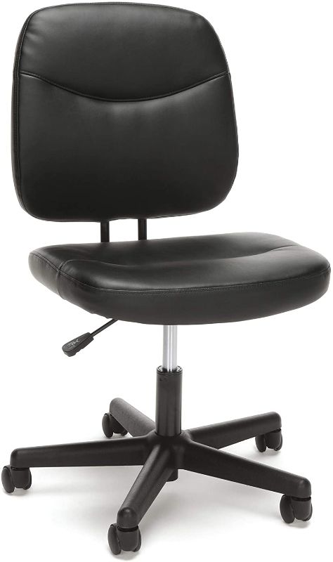 Photo 1 of ***PARTS ONLY*** OFM ESS Collection Armless Leather Desk Chair, UNITS, Black
