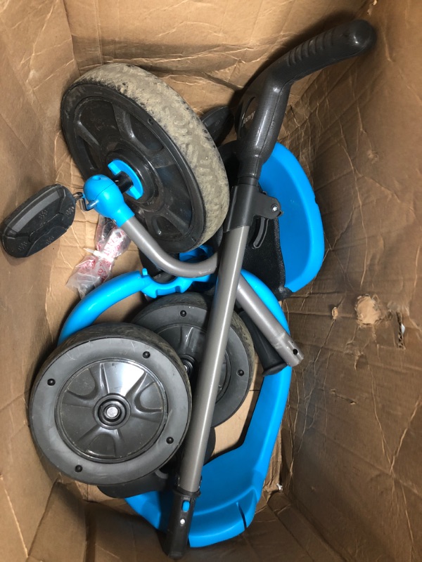 Photo 3 of MISSING SOME HARDWARE, Joovy Tricycoo 4.1 Kid's Tricycle, Push Tricycle, Toddler Trike, 4 Stages, Blue
