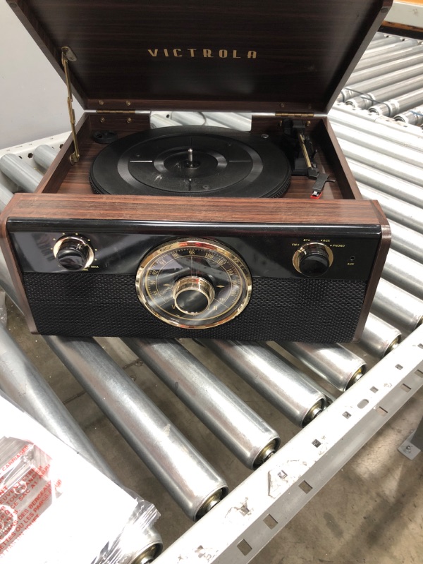 Photo 2 of ***parts only***
Victrola Wood Metropolitan Mid Century Modern Bluetooth Record Player with 3-Speed Turntable and Radio