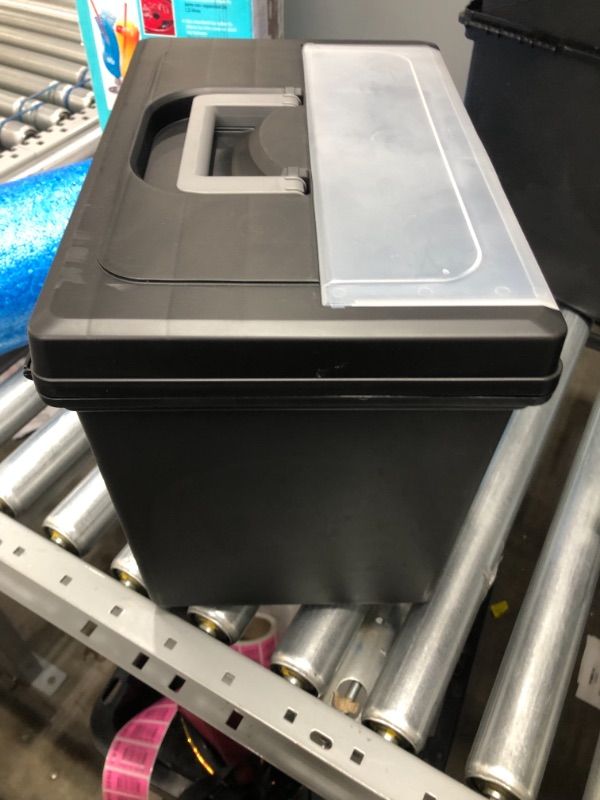 Photo 2 of 24 Qt. Portable Letter Size File Storage Box in Black