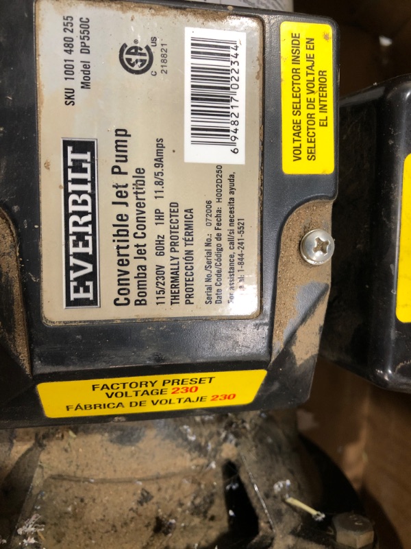Photo 1 of 1 HP Convertible Jet Pump
