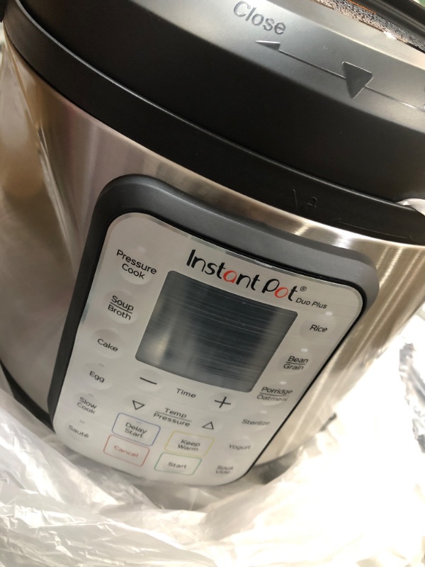 Photo 3 of **DAMAGED**
Instant Pot Duo Plus 6 Quart 9-in-1 Electric Pressure Cooker, Slow Cooker, Rice Cooker, Steamer, Sauté, Yogurt Maker, Warmer & Sterilizer, 15 One-Touch Programs,Stainless Steel/Black
