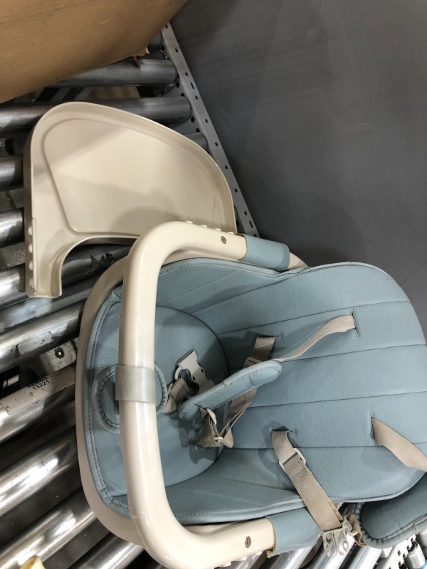 Photo 1 of BABY JOY Convertible Baby High Chair, 3 in 1 Wooden Highchair/Booster/Chair with Removable Tray, Adjustable Legs, 5-Point Harness, PU Cushion and Footrest for Baby, Infants, Toddlers (Gray)
