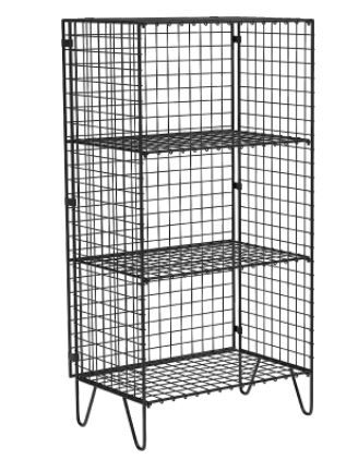 Photo 1 of 3-Shelf Foldable Storage Shelves for Kitchen Garage Bakers Closet, Iron Wire Organizer Rack 1 Pack (16 x 11 x 30 inches , L x W x H ) (Black)
