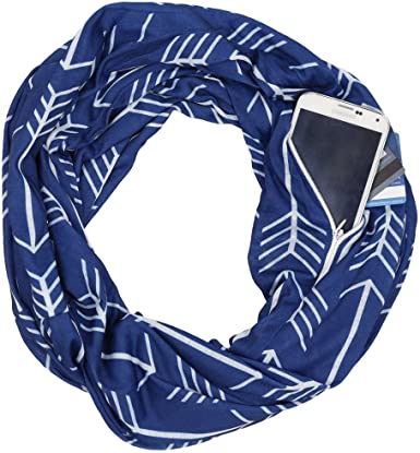 Photo 1 of **set of 2**
Shop Pop Fashion - Infinity Scarf with Hidden Zipper Pocket to store Phone, Keys, and Wallet (Navy)
