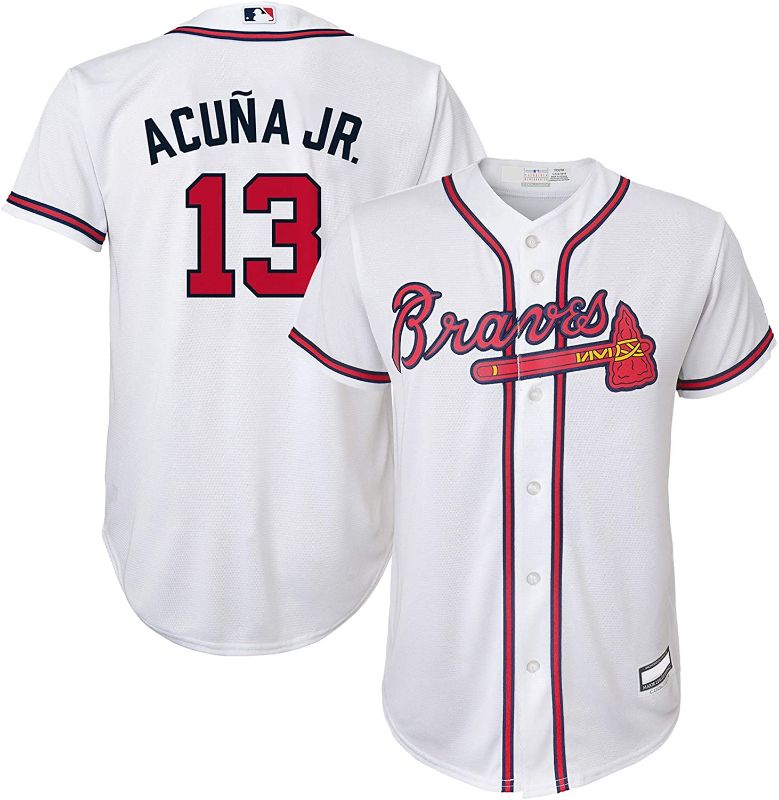 Photo 1 of Outerstuff Ronald Acuna Jr. Atlanta Braves MLB Boys Youth large 12-14 Player Jersey (Large)