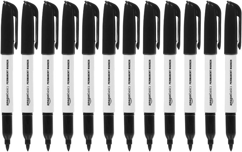 Photo 1 of **set of 3**
Amazon Basics Fine Point Tip Permanent Markers, Black, 12-Pack