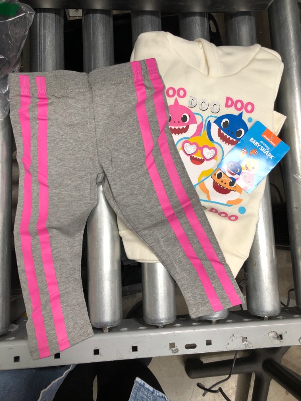 Photo 2 of Nickelodeon Girl's 2-Piece Baby Shark Pullover Hoodie and Legging Set (12M)
