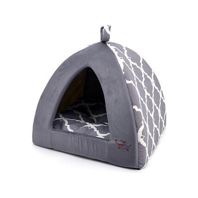 Photo 1 of Best Pet Supplies Pet Tent Soft Bed for Dog and Cat - Gray Lattice, 19" X 19" X 19"H
