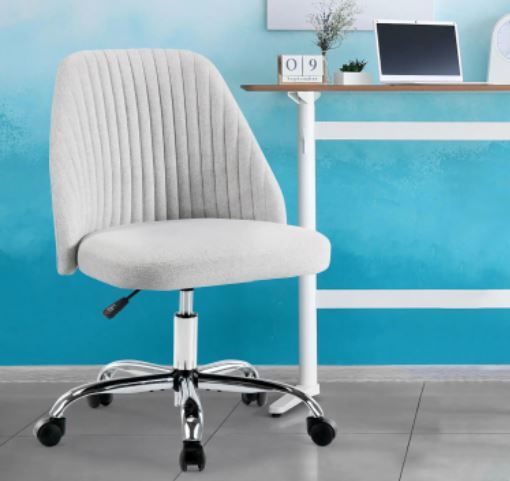 Photo 1 of SMUGDESK - Gray Home Office Modern Twill Fabric Mid-Back Task Chair