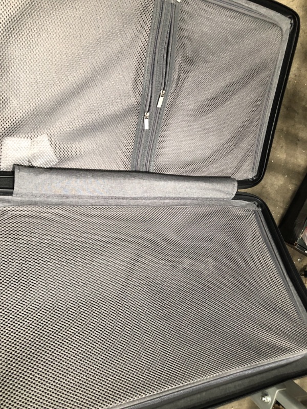 Photo 1 of LEVEL8 Large Suitcase, 26 Inch Checked Luggage, Luminous Textured 26 inch Trunk Luggage, Lightweight PC with Spinner Wheels, TSA Lock - 26 Inch, Dark Grey
