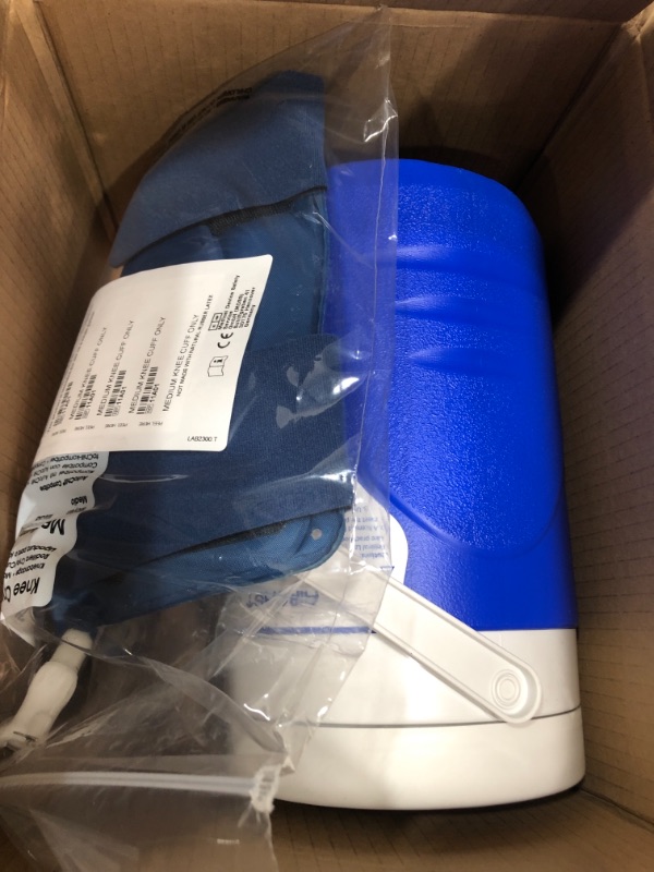 Photo 1 of Aircast Cryo/Cuff System, Combines Focused Compression with Cold Therapy to Provide Optimal Control of Swelling to Minimize Hemarthrosis, Edema and Pain, Complete System with Medium Knee Cuff, Blue
