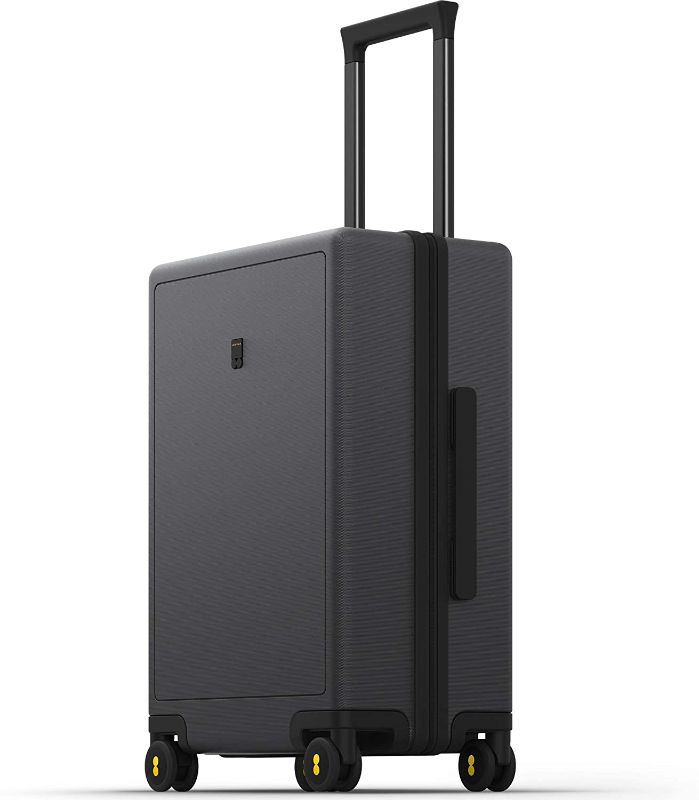 Photo 1 of LEVEL8 Luggage 24 inch hardside spinner luggage hardshell check in luggage, Lightweight PC Louminous Textured Spinner Trolley, TSA Approved Medium Checked Luggage with 8 Spinner Wheels, 24-Inch Checked-In, Dark Grey
